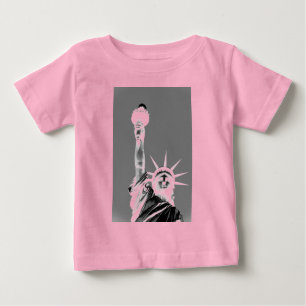 Schwarz-Weiß-Statuen der Freiheit New York City Baby T-shirt