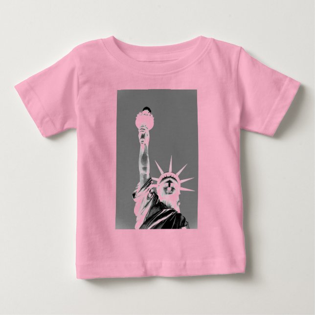 Schwarz-Weiß-Statuen der Freiheit New York City Baby T-shirt (Vorderseite)