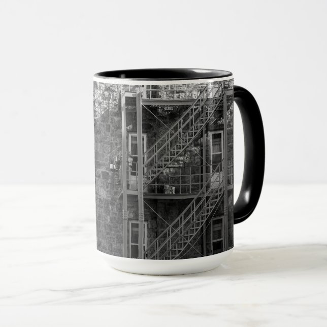 Schwarz-Weiß-Stein-Architektur  Tasse (VorderseiteRechts)