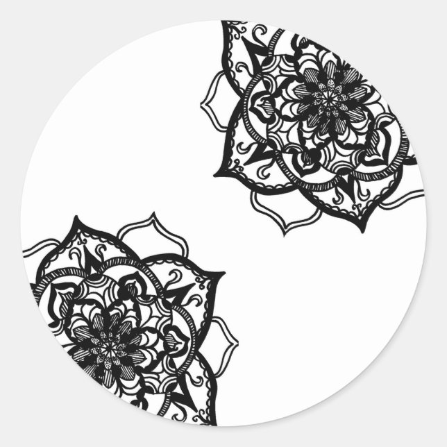 Schwarz-Weiß-Sticker Runder Aufkleber (Vorderseite)