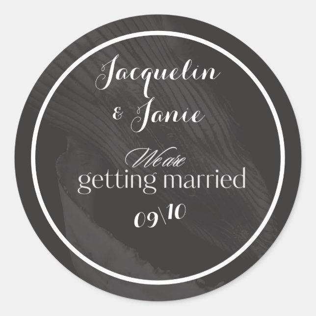 Schwarz-Weiß-Stil Runder Aufkleber (Vorderseite)