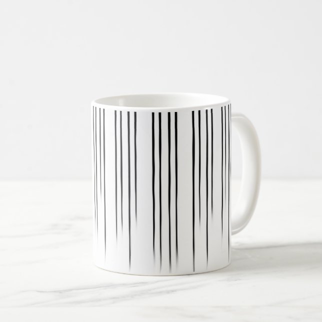 Schwarz/Weiß Stilmuster Kaffeetasse (VorderseiteRechts)