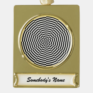 Schwarz-Weiß-Strahlung von Kenneth Yoncich Banner-Ornament Gold