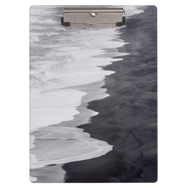 Schwarz-Weiß-Strand landschaftlich Klemmbrett (Vorderseite)