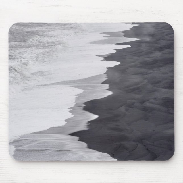 Schwarz-Weiß-Strand landschaftlich Mousepad (Vorne)