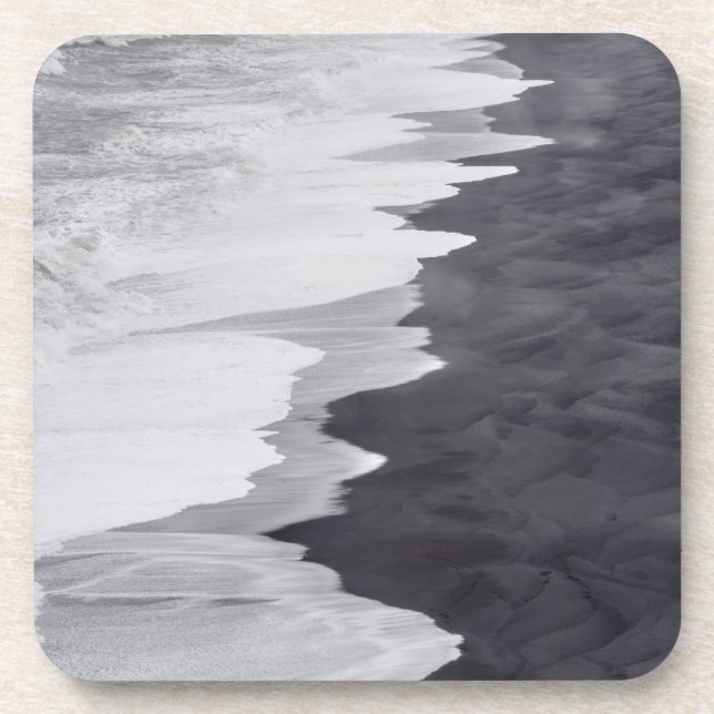 Schwarz-Weiß-Strand landschaftlich Untersetzer (Vorderseite)