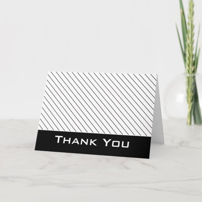 Schwarz/Weiß Streifen 2 Danke Grußkarte (Vorderseite)