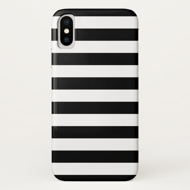 Schwarz-Weiß-Streifen Case-Mate iPhone Hülle (Rückseite)