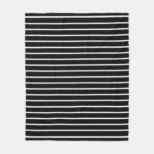 Schwarz-Weiß-Streifen-Design Fleecedecke