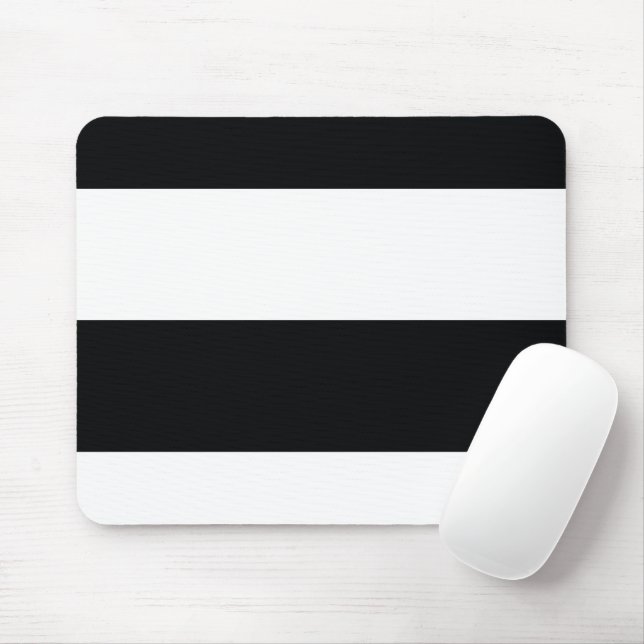 Schwarz-Weiß-Streifen, einfach, extra breit Mousepad (Mit Mouse)