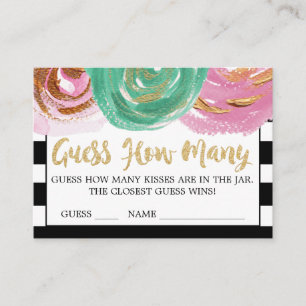 Schwarz Weiß Streifen Errate wie viele Küsse Karte