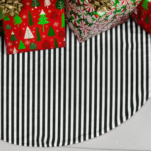 Schwarz-Weiß-Streifen Fleece Weihnachtsbaumdecke
