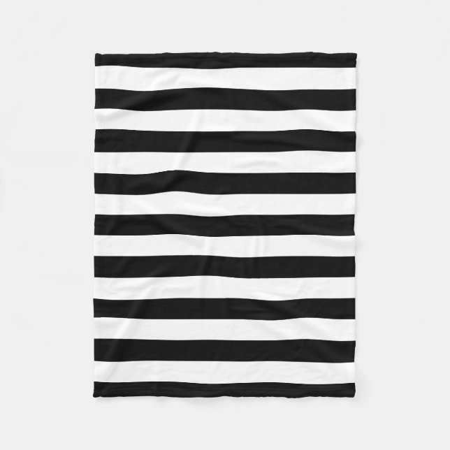 Schwarz-Weiß-Streifen Fleecedecke (Vorderseite)