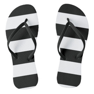 Schwarz-Weiß-Streifen Flip Flops