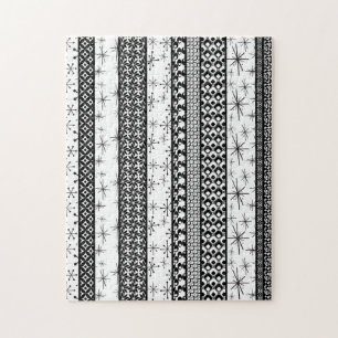 Schwarz-Weiß-Streifen für das hintere Muster 1 Puzzle