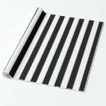 Schwarz-Weiß-Streifen Geschenkpapier<br><div class="desc">Ein Verpackungspapier mit einem modernen schwarz-weißen Streifen.</div>