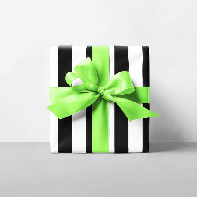 Schwarz-Weiß-Streifen Geschenkpapier (Black and White Striped Pattern Wrapping Paper)