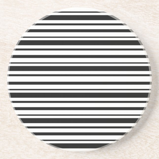 Schwarz-Weiß-Streifen Getränkeuntersetzer (Vorne)