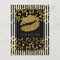 Schwarz-Weiß-Streifen Gold-Imitate Foil-Punkte