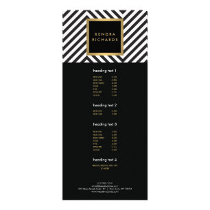 Schwarz Weiß Streifen Gold Minimalist Modern Bold Werbekarte
