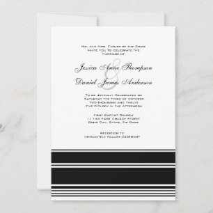 Schwarz-Weiß-Streifen Hochzeitseinladung Einladung