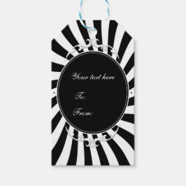 Schwarz-Weiß-Streifen Kreuzung Karneval Geschenkanhänger