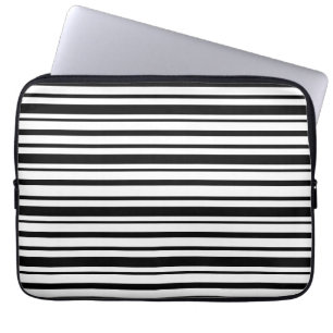 Schwarz-Weiß-Streifen Laptopschutzhülle