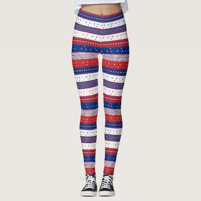 Schwarz-Weiß-Streifen Leggings (Vorderseite)