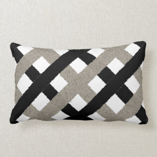 Schwarz-Weiß-Streifen Lendenkissen