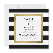 Schwarz-Weiß Streifen mit Goldfolie