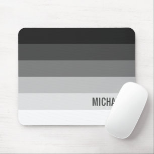Schwarz-Weiß-Streifen mit Namen Mousepad