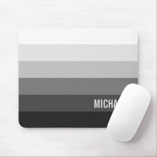 Schwarz-Weiß-Streifen mit Namen Mousepad