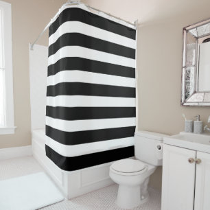 Schwarz-Weiß-Streifen Modern Chic Duschvorhang