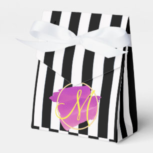Schwarz-Weiß-Streifen ⎥ Monogramm-Geschenkbox Geschenkschachtel