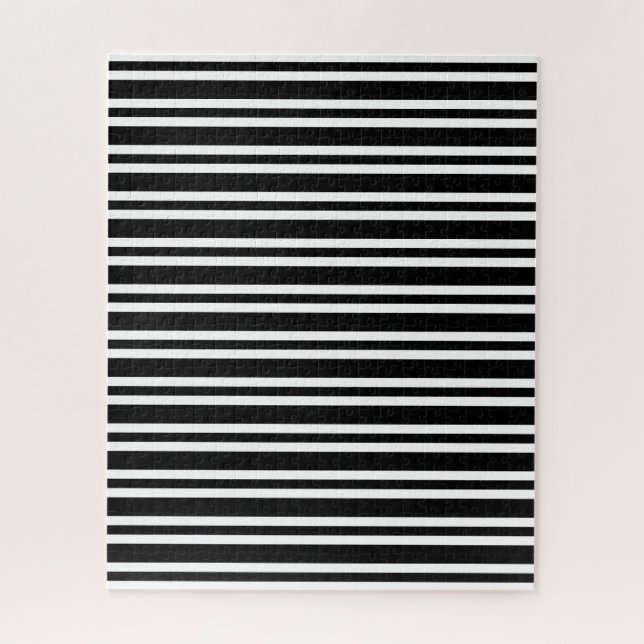 Schwarz Weiß Streifen Muster Puzzle (Vertikal)