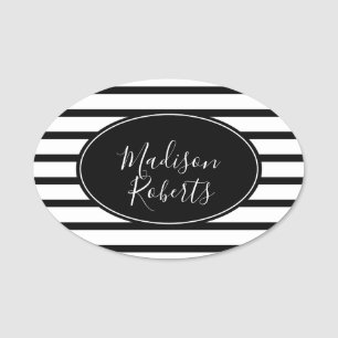 Schwarz-Weiß-Streifen Namensschild