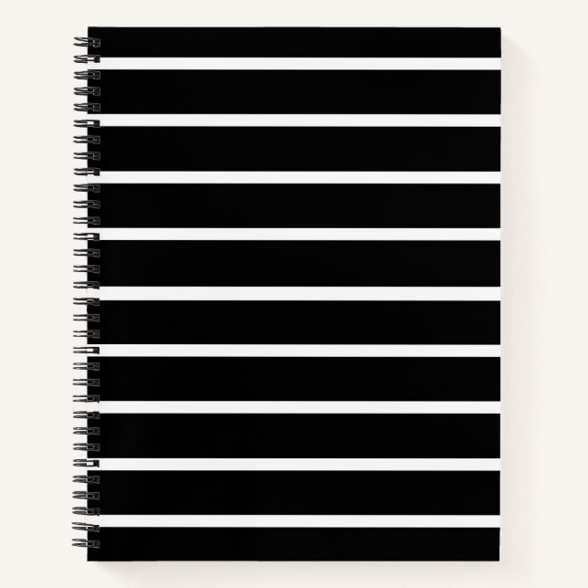 Schwarz-Weiß-Streifen Notizbuch (Vorderseite)