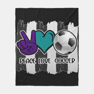 Schwarz-Weiß-Streifen Peace Liebe Soccer Fleecedecke