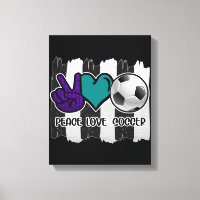 Schwarz-Weiß-Streifen Peace Liebe Soccer