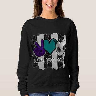 Schwarz-Weiß-Streifen Peace Liebe Soccer Sweatshirt