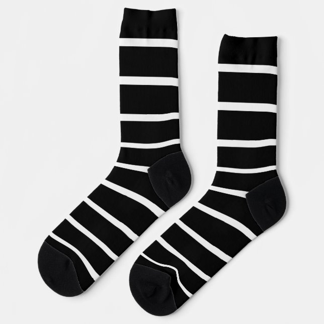 Schwarz-Weiß-Streifen Socken (Linkes Detail)