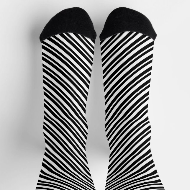 Schwarz-Weiß-Streifen Socken (Oben)