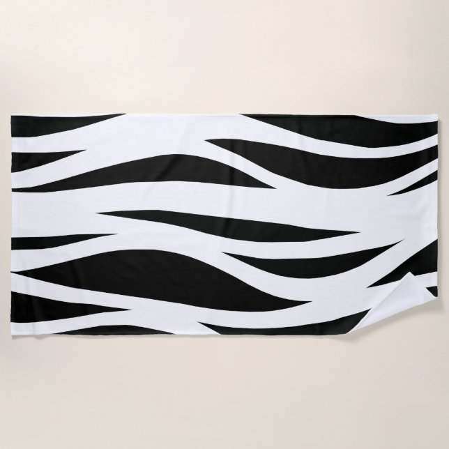 Schwarz-Weiß-Streifen Strandtuch (Vorderseite)