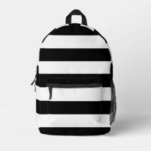 Schwarz-Weiß-Streifen, Streifenmuster, Linien Bedruckter Rucksack