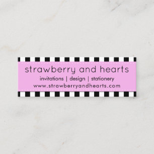 Schwarz-Weiß-Streifen, Streifenmuster, Linien Mini Visitenkarte