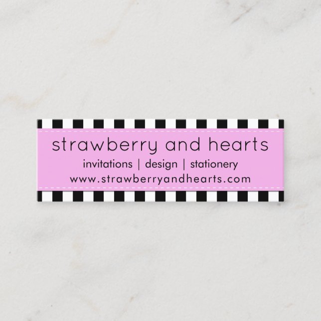 Schwarz-Weiß-Streifen, Streifenmuster, Linien Mini Visitenkarte (Vorderseite)