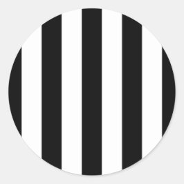 Schwarz-Weiß-Streifen, Streifenmuster, Linien Runder Aufkleber