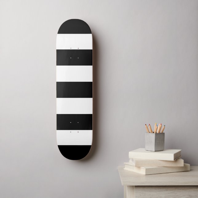 Schwarz-Weiß-Streifen, Streifenmuster, Linien Skateboard (Wandkunst)