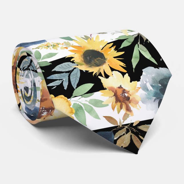Schwarz-Weiß-Streifen Trauzeuge Blume Hochzeit Krawatte (Gerollt)