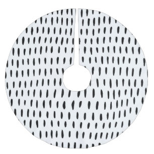 Schwarz-Weiß-Streifen: von Hand gezeichnet Polyester Weihnachtsbaumdecke